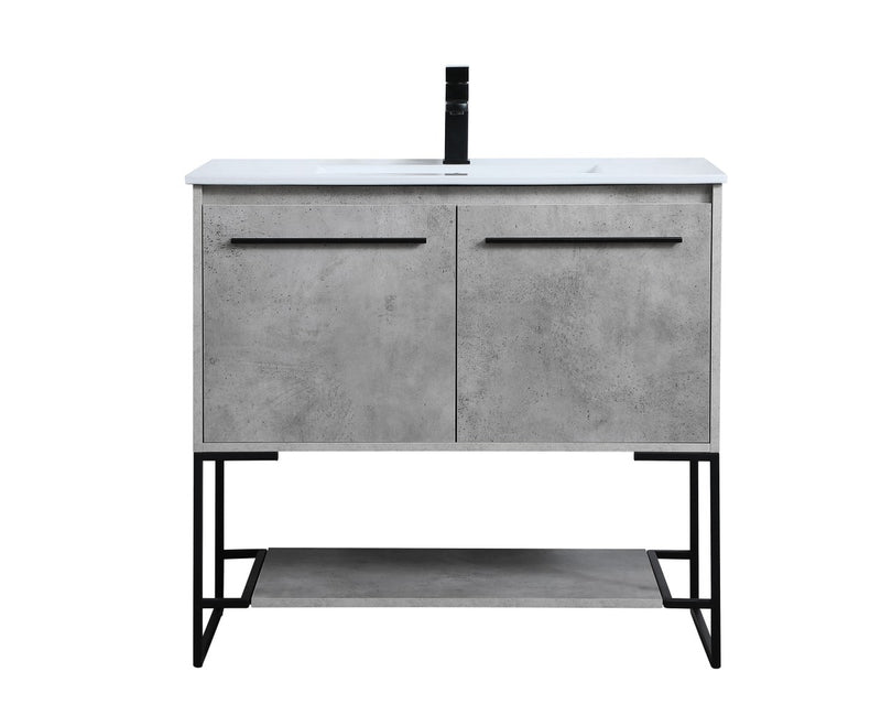 Elegant Lighting VF42036CG Single Bathroom Vanity, Concrete Grey