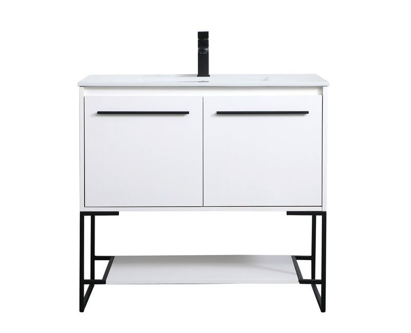 Elegant Lighting VF42036WH Single Bathroom Vanity, White