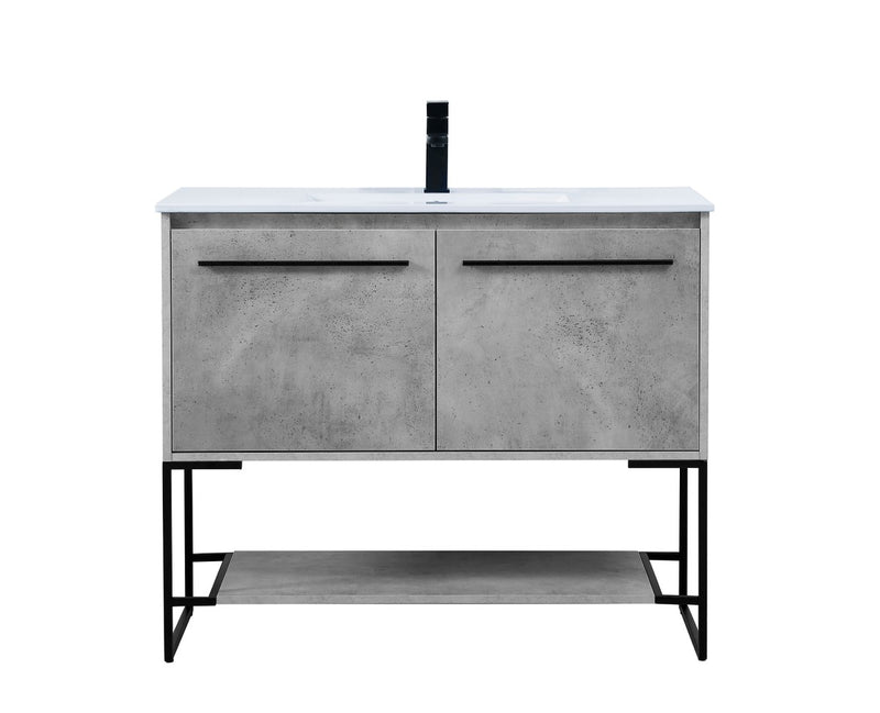 Elegant Lighting VF42040CG Single Bathroom Vanity, Concrete Grey
