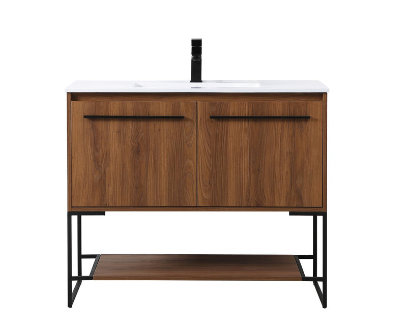 Elegant Lighting VF42040WB Single Bathroom Vanity, Walnut Brown