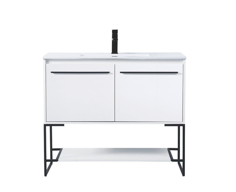 Elegant Lighting VF42040WH Single Bathroom Vanity, White