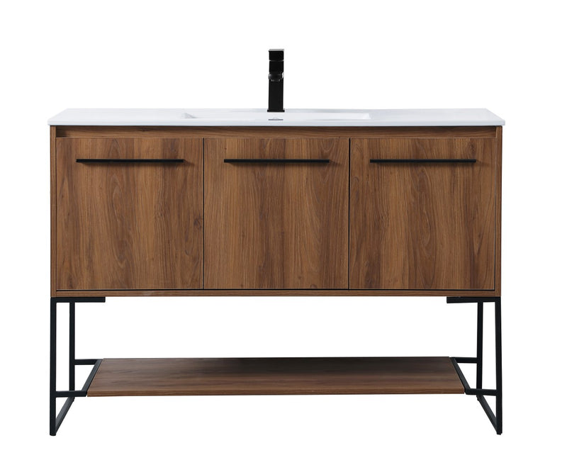Elegant Lighting VF42048WB Single Bathroom Vanity, Walnut Brown