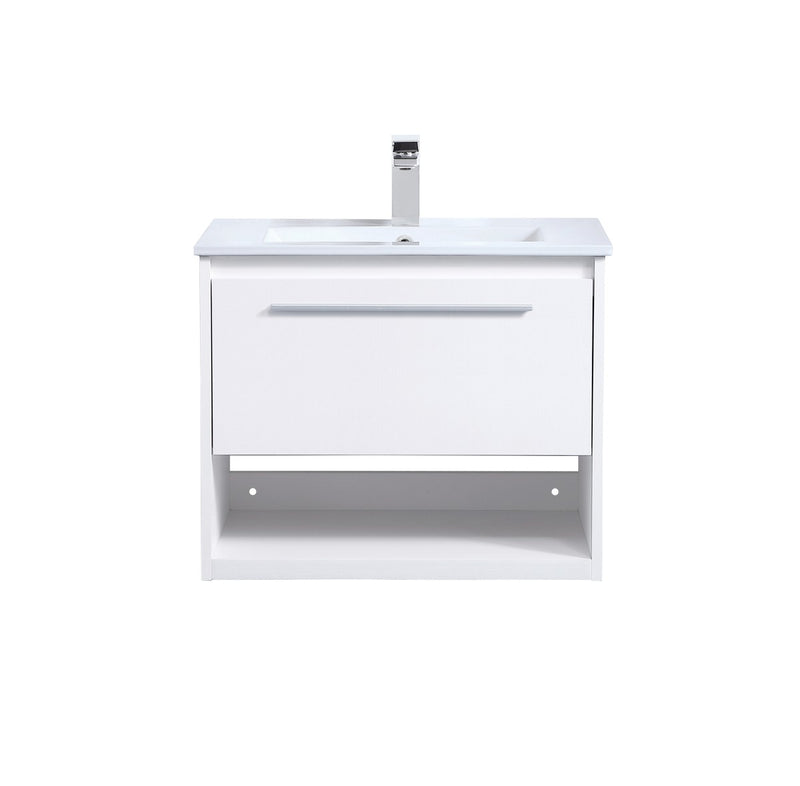 Elegant Lighting VF43024WH Single Bathroom Floating Vanity, White