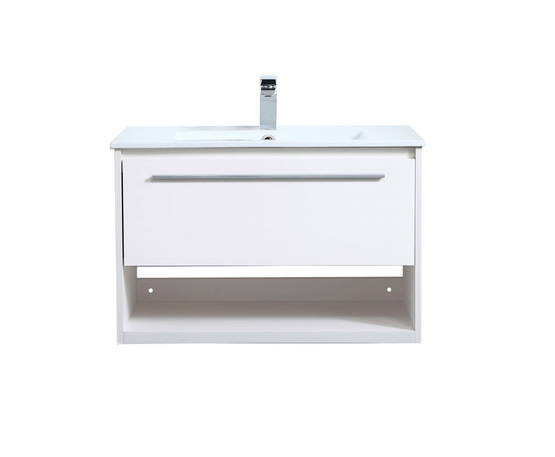 Elegant Lighting VF43030WH Single Bathroom Floating Vanity, White
