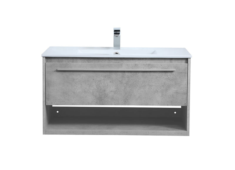 Elegant Lighting VF43036CG Single Bathroom Floating Vanity, Concrete Grey