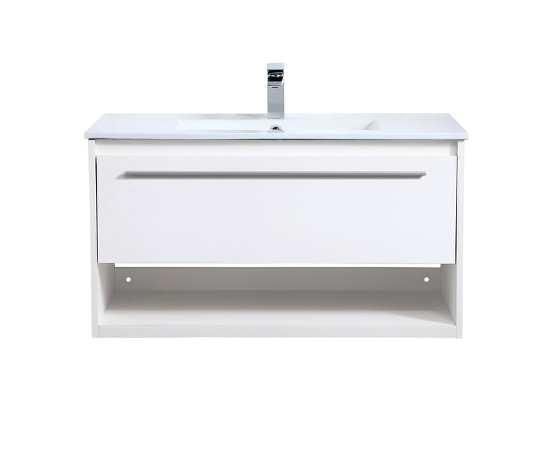 Elegant Lighting VF43036WH Single Bathroom Floating Vanity, White