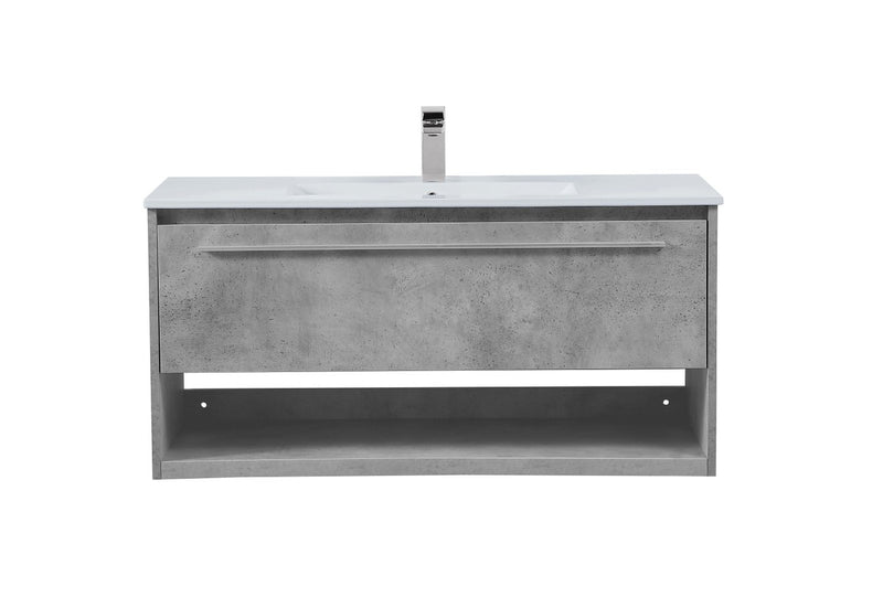 Elegant Lighting VF43040CG Single Bathroom Floating Vanity, Concrete Grey