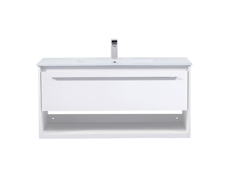 Elegant Lighting VF43040WH Single Bathroom Floating Vanity, White