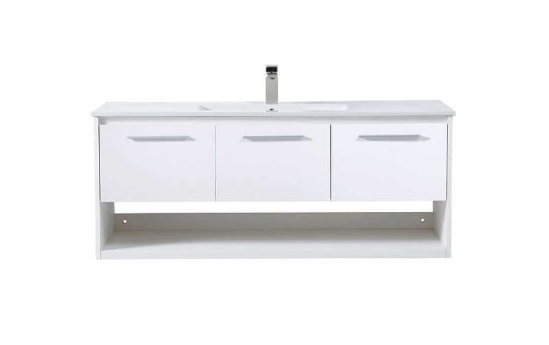 Elegant Lighting VF43048WH Single Bathroom Floating Vanity, White