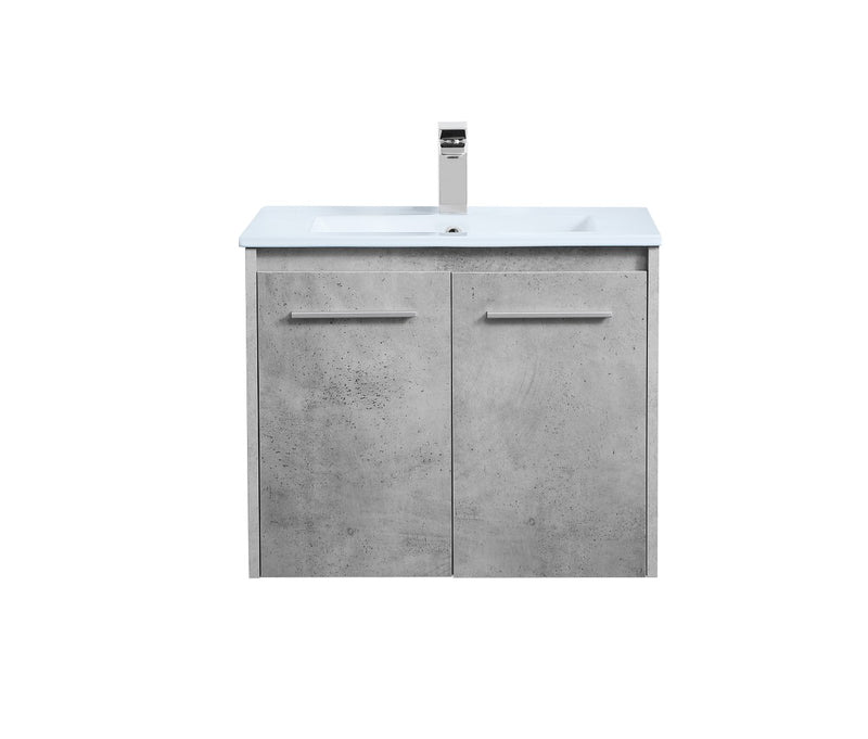 Elegant Lighting VF44024CG Single Bathroom Floating Vanity, Concrete Grey