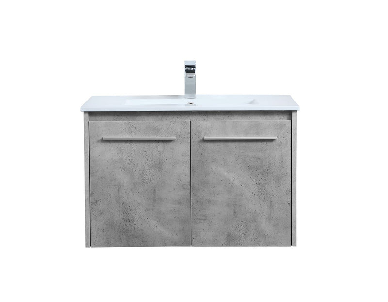 Elegant Lighting VF44030CG Single Bathroom Floating Vanity, Concrete Grey