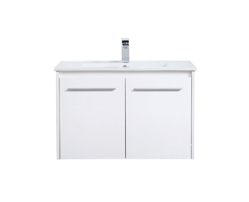 Elegant Lighting VF44030WH Single Bathroom Floating Vanity, White