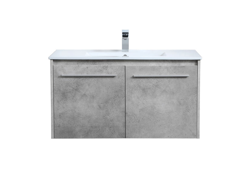 Elegant Lighting VF44036CG Single Bathroom Floating Vanity, Concrete Grey