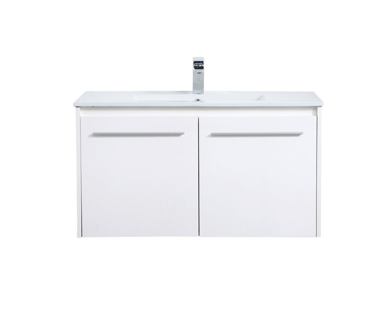 Elegant Lighting VF44036WH Single Bathroom Floating Vanity, White