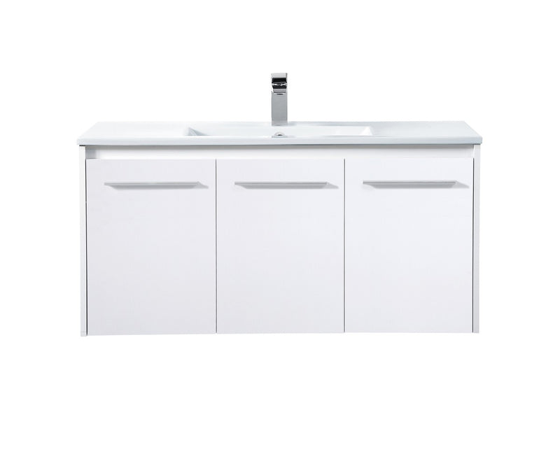Elegant Lighting VF44040WH Single Bathroom Floating Vanity, White