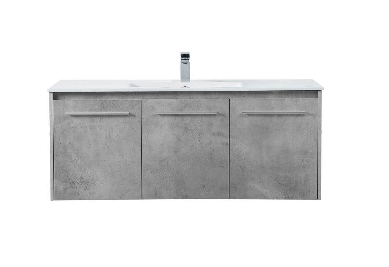 Elegant Lighting VF44048CG Single Bathroom Floating Vanity, Concrete Grey