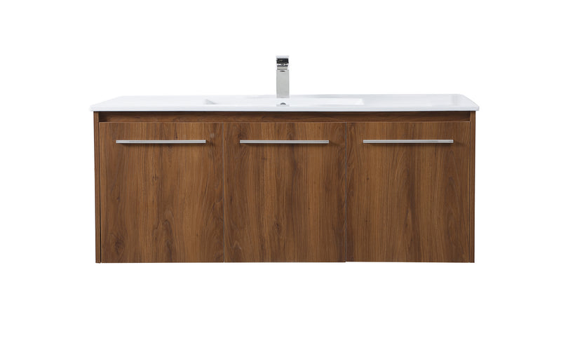 Elegant Lighting VF44048WB Single Bathroom Floating Vanity, Walnut Brown