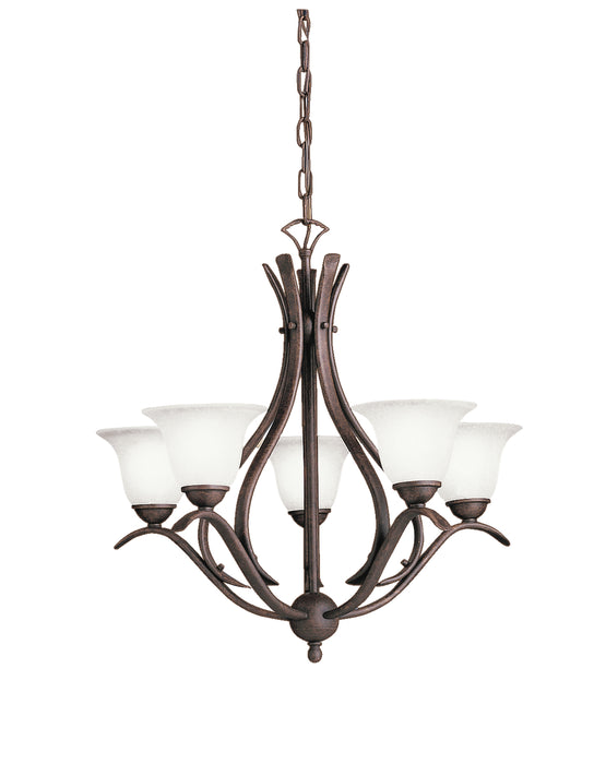 Kichler 2020TZ Five Light Chandelier, Tannery Bronze