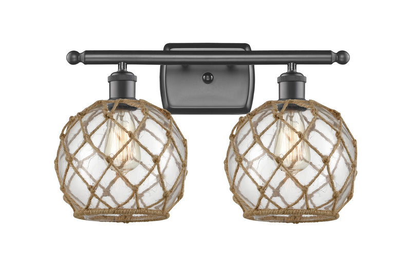 Innovations 516-2W-OB-G122-8RB Two Light Bath Vanity, Oil Rubbed Bronze