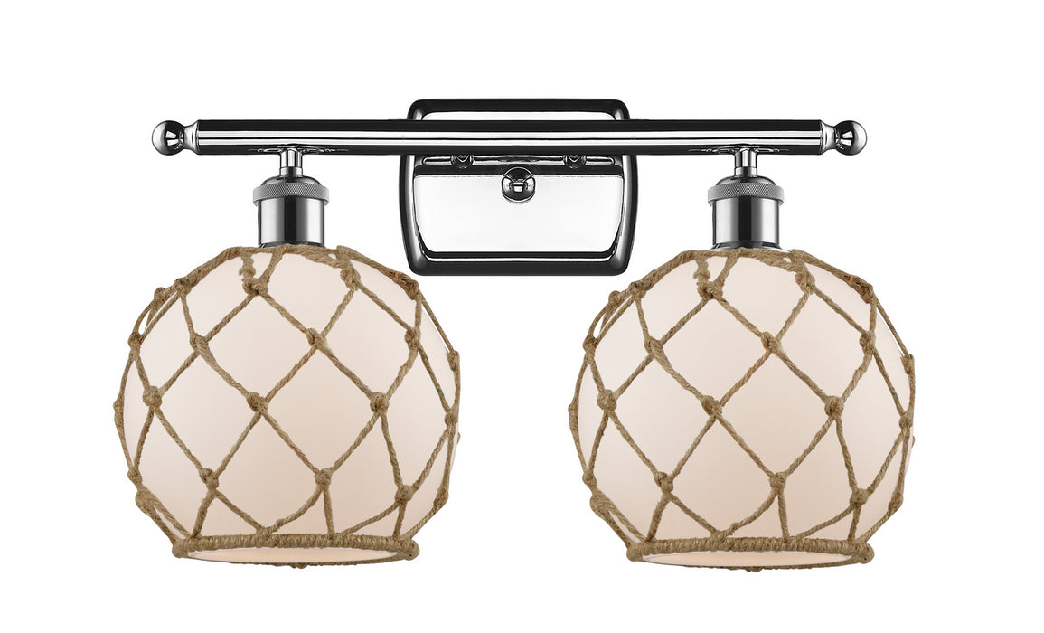 Innovations 516-2W-PC-G121-8RB Two Light Bath Vanity, Polished Chrome