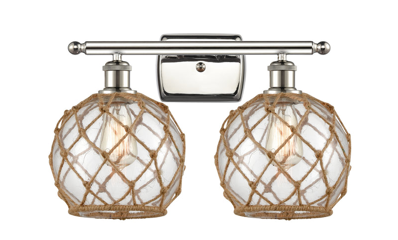 Innovations 516-2W-PN-G122-8RB Two Light Bath Vanity, Polished Nickel