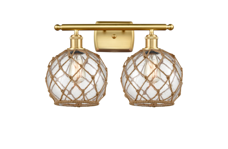 Innovations 516-2W-SG-G122-8RB Two Light Bath Vanity, Satin Gold