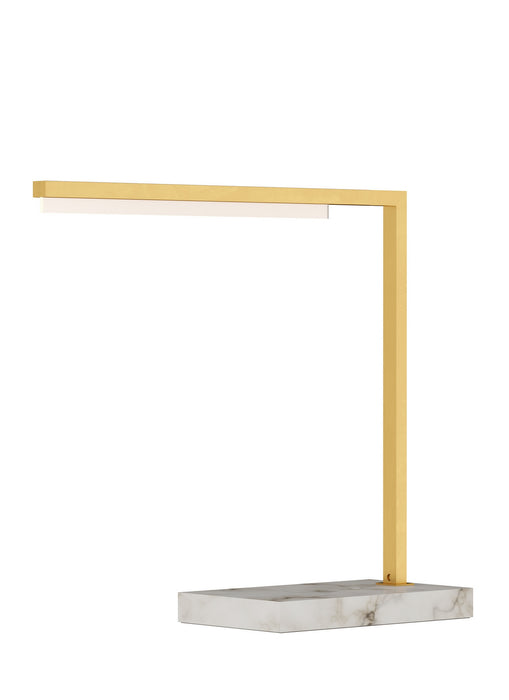 Visual Comfort Modern 700PRTKLE18NB-LED927 LED Table Lamp, Natural Brass/White Marble