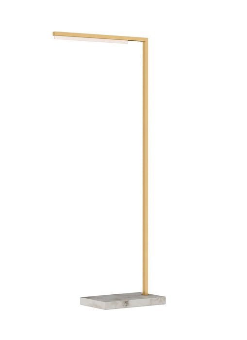 Visual Comfort Modern 700PRTKLE43NB-LED927 LED Floor Lamp, Natural Brass/White Marble