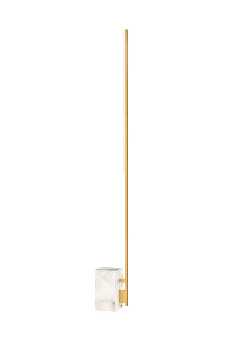 Visual Comfort Modern 700PRTKLE70NB-LED927 LED Table Lamp, Natural Brass/White Marble