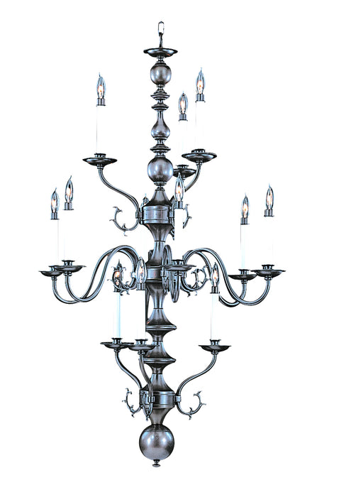 Framburg 9132 MB 12 Light Foyer Chandelier, Mahogany Bronze