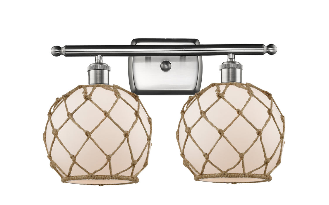 Innovations 516-2W-SN-G121-8RB Two Light Bath Vanity, Brushed Satin Nickel
