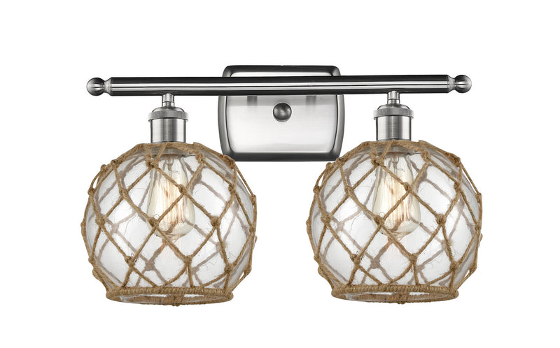Innovations 516-2W-SN-G122-8RB Two Light Bath Vanity, Brushed Satin Nickel