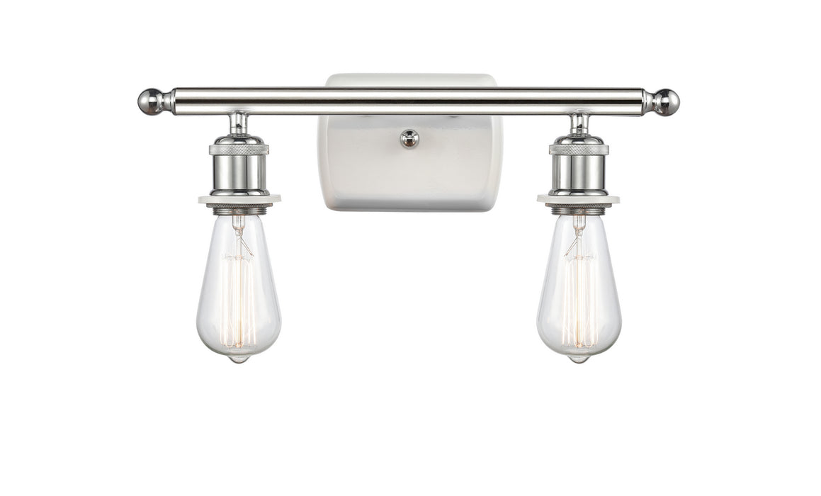 Innovations 516-2W-WPC Two Light Bath Vanity, White Polished Chrome