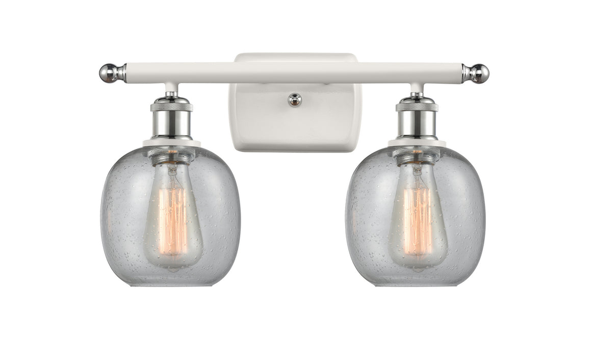 Innovations 516-2W-WPC-G104 Two Light Bath Vanity, White Polished Chrome
