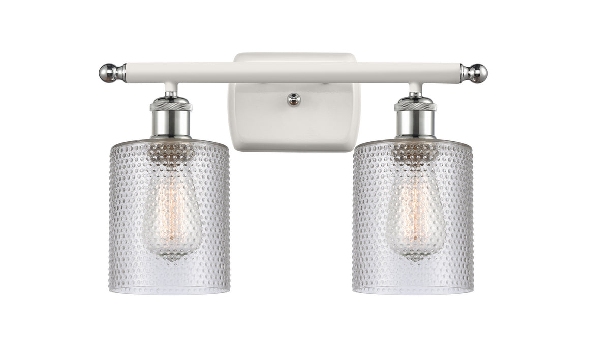 Innovations 516-2W-WPC-G112 Two Light Bath Vanity, White Polished Chrome