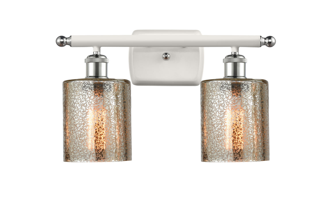 Innovations 516-2W-WPC-G116 Two Light Bath Vanity, White Polished Chrome
