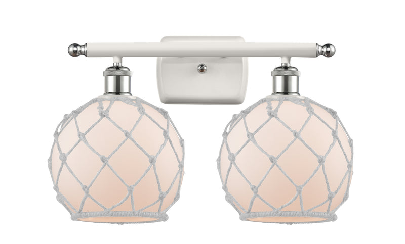Innovations 516-2W-WPC-G121-8RW Two Light Bath Vanity, White Polished Chrome