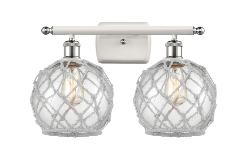 Innovations 516-2W-WPC-G122-8RW Two Light Bath Vanity, White Polished Chrome