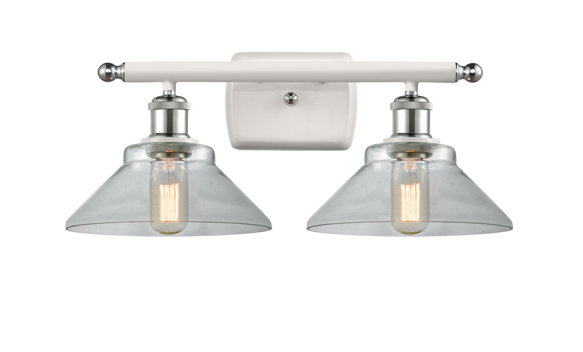 Innovations 516-2W-WPC-G132 Two Light Bath Vanity, White Polished Chrome