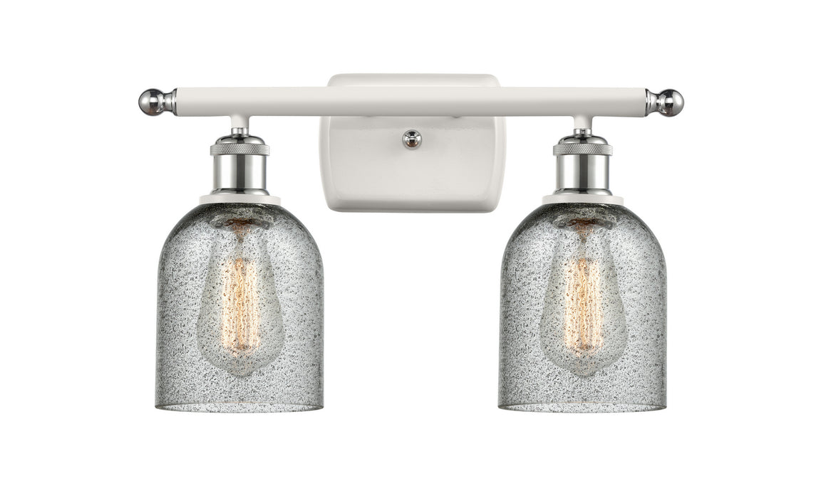 Innovations 516-2W-WPC-G257 Two Light Bath Vanity, White Polished Chrome