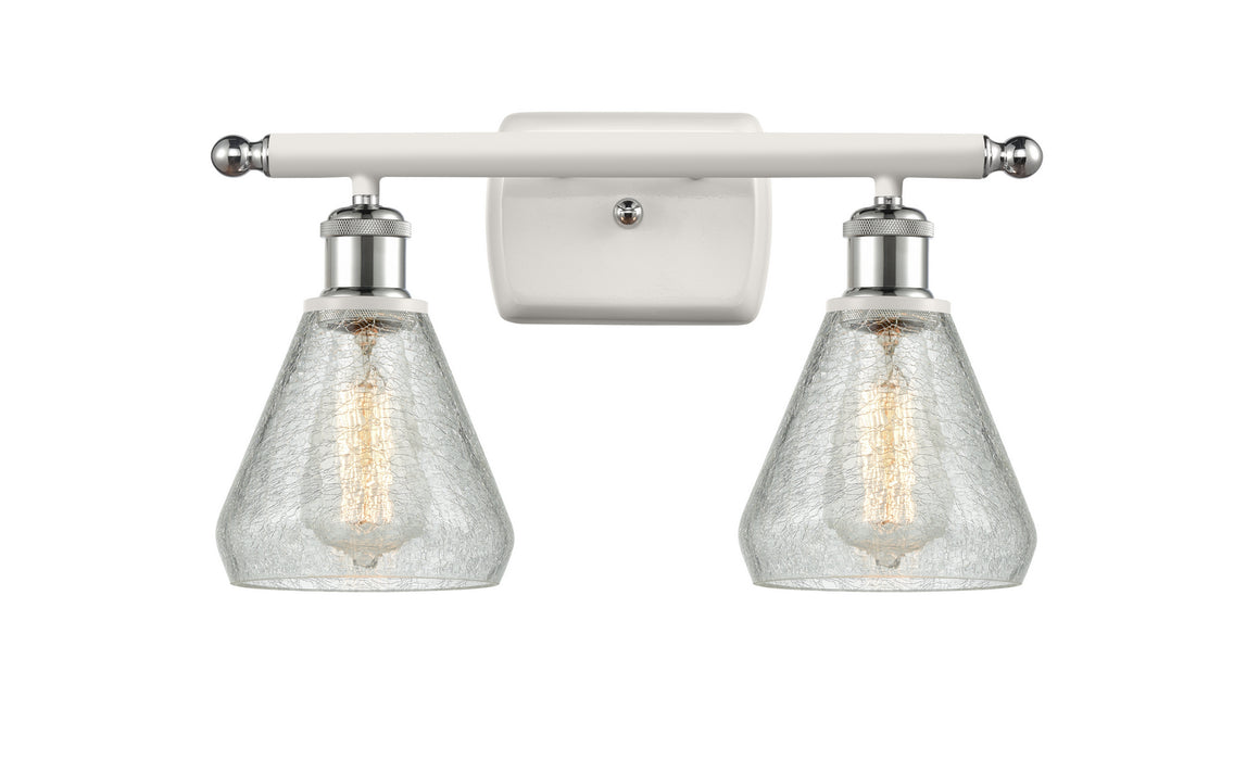 Innovations 516-2W-WPC-G275 Two Light Bath Vanity, White Polished Chrome