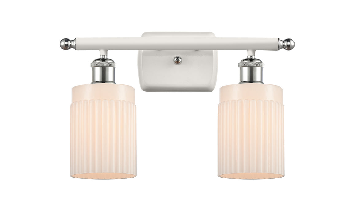 Innovations 516-2W-WPC-G341 Two Light Bath Vanity, White Polished Chrome