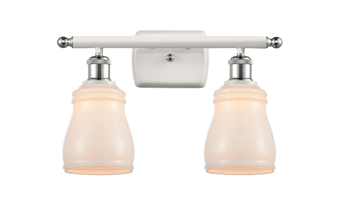 Innovations 516-2W-WPC-G391 Two Light Bath Vanity, White Polished Chrome