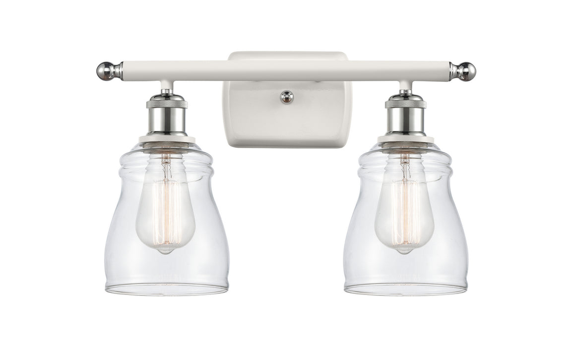 Innovations 516-2W-WPC-G392 Two Light Bath Vanity, White Polished Chrome