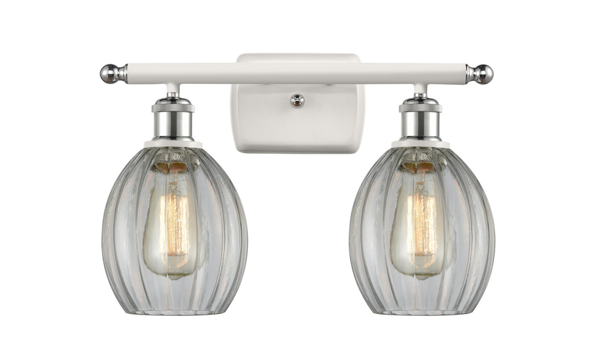 Innovations 516-2W-WPC-G82 Two Light Bath Vanity, White Polished Chrome