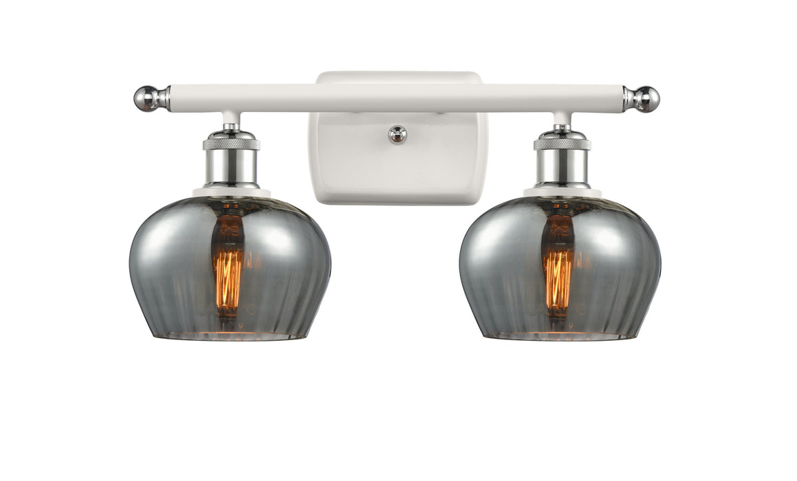 Innovations 516-2W-WPC-G93 Two Light Bath Vanity, White Polished Chrome