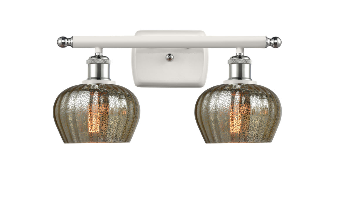 Innovations 516-2W-WPC-G96 Two Light Bath Vanity, White Polished Chrome