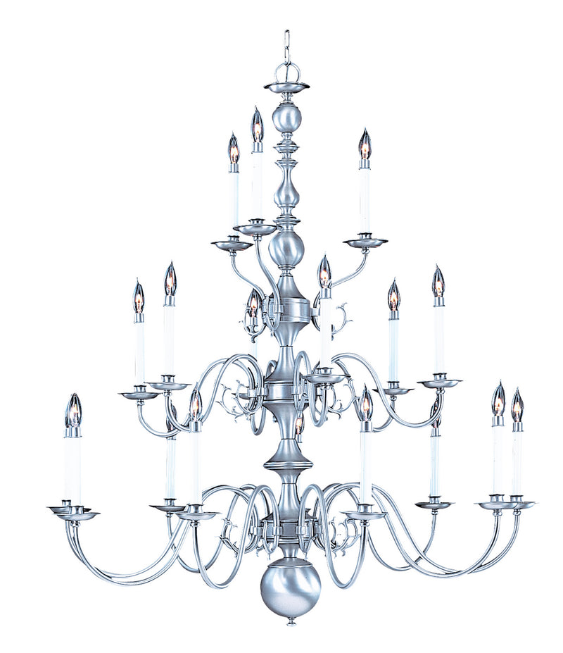 Framburg 9148 SP 18 Light Foyer Chandelier, Satin Pewter