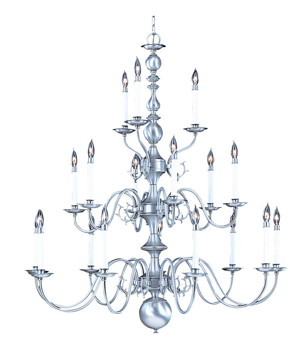 Framburg 9148 SP 18 Light Foyer Chandelier, Satin Pewter