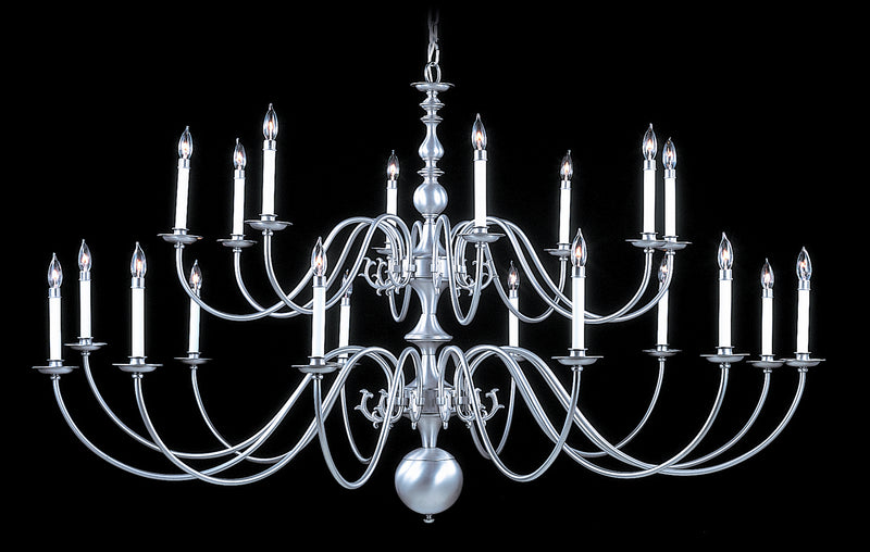 Framburg 9145 SP 20 Light Foyer Chandelier, Satin Pewter